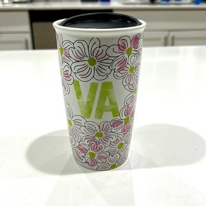 Starbucks Ceramic Virginia Tumbler with Apple Blossom Design
